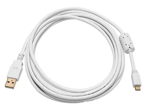 Vista 4 de Monoprice Cable USB 2.0 A macho a micro macho de 5 pines 28/24AWG con núcleo de ferrita (chapado en oro) (105459)