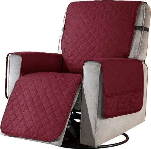 Vista 6 de Louis Donne - Funda acolchada reversible para sillón reclinable, resistente al agua, protector de muebles para sillón reclinable, funda Rojo