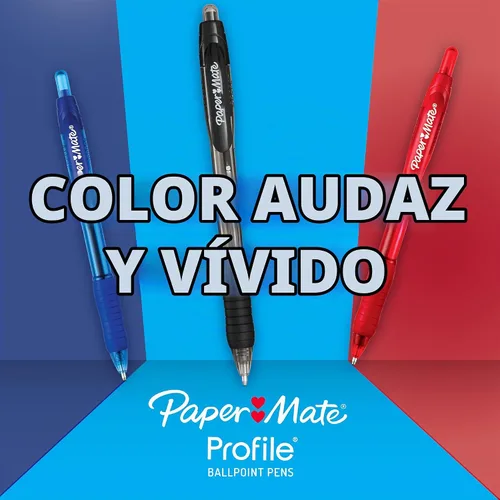 Vista 3 de Paper Mate Profile - Bolígrafos retráctiles, negrita (0.069 pulgadas), negro, 2