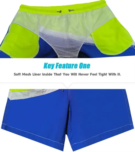 Vista 3 de vxsvxm Men's Swim Trunks Quick Dry Athletic Swimwear Shorts with Mesh Lining and Pockets