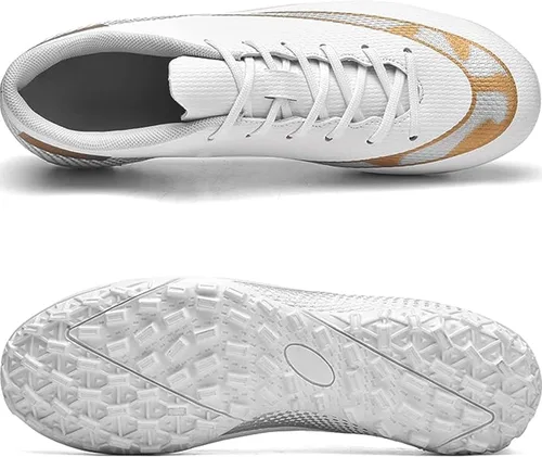 Vista 2 de Zapatos de fútbol para hombre, bajos y con cordones, antideslizantes, para interiores, fútbol sala de fútbol americano, TF, tacos de césped