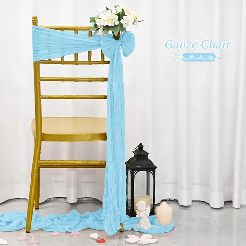 Vista 7 de Showgeous 20 bandas para silla, estopilla rústica, lazos decorativos diseñados para bodas, banquetes, fiestas, pasillo, decoración del hogar