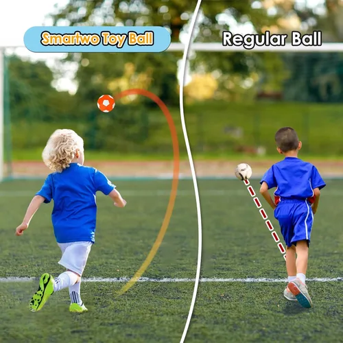 Vista 3 de Balón de fútbol Curve para niños tamaño 4, pelota de fútbol suave Swerve para niños y niñas, juegos de actividades en interiores y exteriores, juego