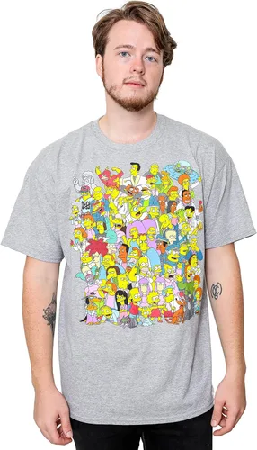Vista 3 de Simpsons Springfield Citizens Montage Mash Up Bart Homer - Camiseta para adulto