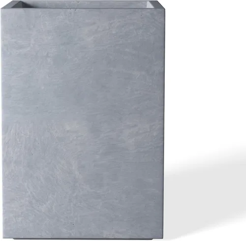 Vista 13 de Kante Macetas rectangulares de hormigón de 12.6 pulgadas de alto, macetas ligeras para interiores y exteriores con orificio de drenaje y tapón