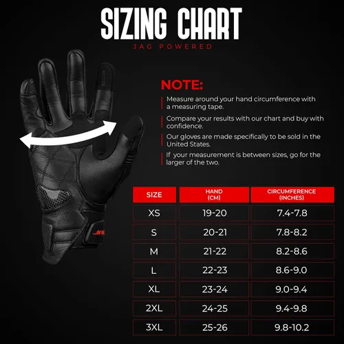 Vista 3 de J.A.G. Guantes de Motocicleta de Piel para Hombre - Protección de Nudillo de Fibra de Carbono, Motocicleta, Deportes Motorizados, Bicicleta