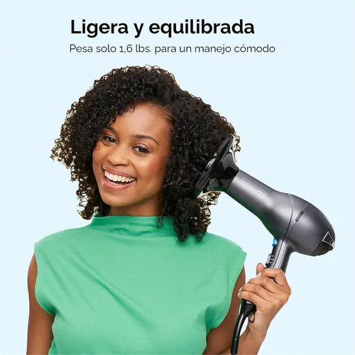 Vista 5 de Secador de pelo Infiniti PRO CONAIR con difusor, motor AC profesional, tecnología de cerámica de turmalina, incluye concentrador y cepillo