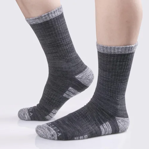 Vista 3 de YUEDGE 5 pares de calcetines de senderismo para hombre que absorben la humedad calcetines acolchados para botas de trabajo para talla 6-9 9-12 10-13