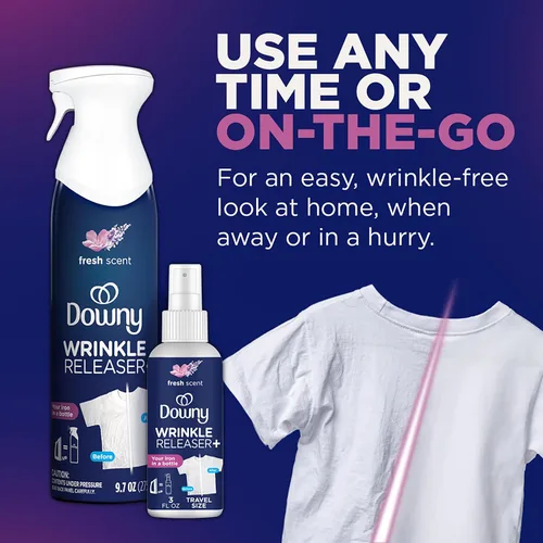 Vista 8 de Downy Aerosol para Sacar las Arrugas Todo en uno: aerosol removedor de arrugas, eliminador de olores, removedor de estática Refrescador de tela