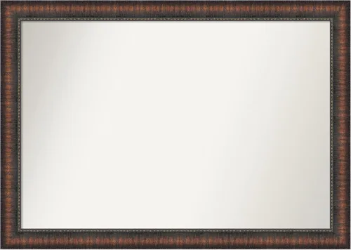 Vista 61 de Amanti Art Espejo de baño marrón para sobre el fregadero, 24 x 24 pulgadas, espejo de tocador cuadrado marrón Caleb, marco de madera rústica