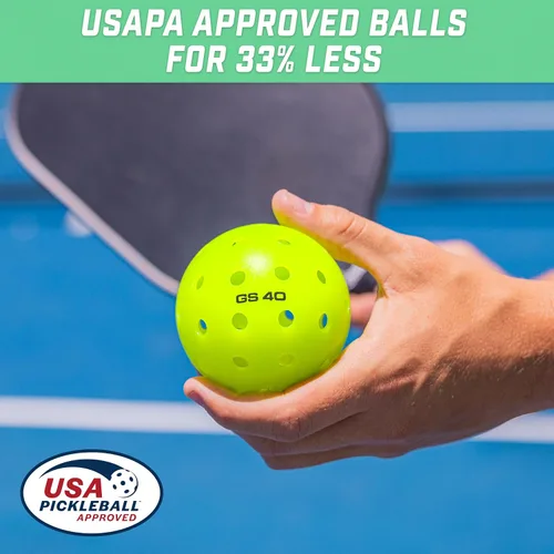 Vista 2 de GoSports GS 40 Pelotas de Pickleball - Paquete de 4, 12 o 36 pelotas de Pickleball reguladas aprobadas por USAPA