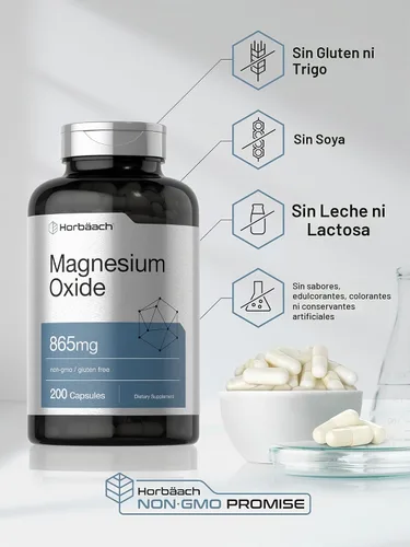 Vista 5 de Horbäach Óxido de Magnesio 865 mg 200 Cápsulas