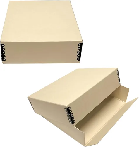 Vista 58 de Lineco Museum - Caja de almacenamiento archivado, 8.75x10.75x1.5 pulgadas. Diseño frontal abatible. Sin ácidos con borde de metal. Organiza fotos