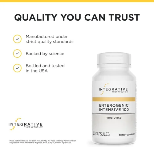 Vista 6 de Integrative Therapeutics - Enterogenic Intensive 100 - 100 mil millones UFC Probiótico de alta potencia - Varias cepas para apoyo digestivo - 30