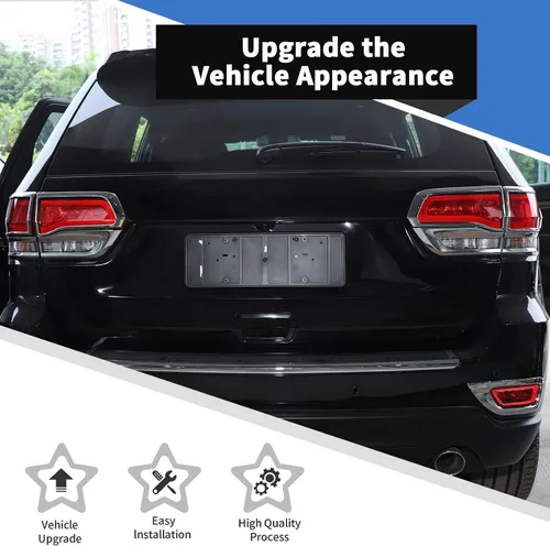 Vista 6 de Voodonala Cubierta de lámpara trasera cromada para Grand Cherokee para Jeep Grand Cherokee 2014-2021 (cromado, 4 piezas/juego)