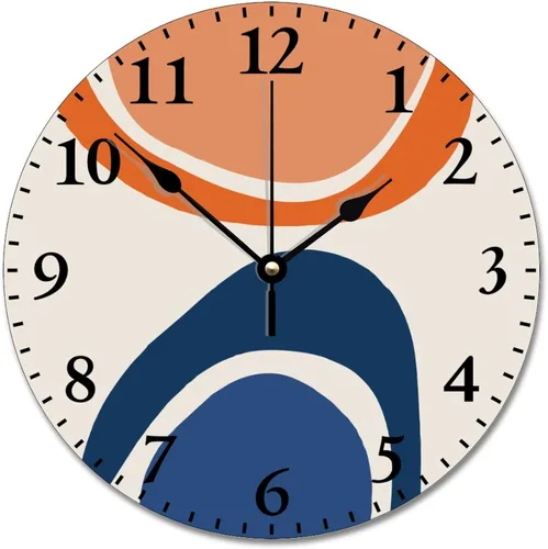 Vista 15 de ArogGeld Reloj de pared grande de madera para decoración de guardería, funciona con pilas, 12 pulgadas, silencioso, arco iris, bohemio, reloj