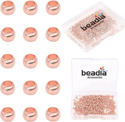 Vista 18 de BEADIA - Hebilla de línea de pesca cilíndrica chapada en oro de 14 quilates, tapas de extremo de 3.2 mm, 30 piezas para hacer joyas