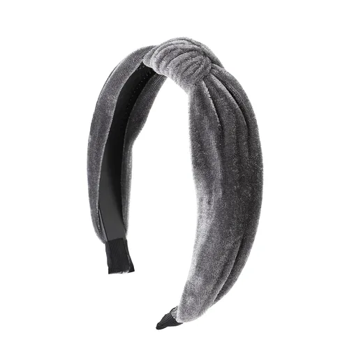 Vista 4 de Motique Accessories Diademas anudadas de terciopelo marrón para mujer