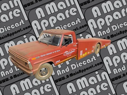 Vista 2 de 1970 F-350 Rampa Camión Rojo Imprimación (Roja) Cartilla de Cerkchop's Chop Shop 1/18 Modelo fundido a troquel por Acme A1801416