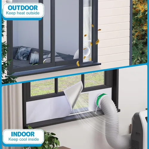 Vista 8 de Air Jade Kit de ventana de aire acondicionado portátil, kit de sellado de ventana aislado con ventilación de malla, kit de ventilación de CA