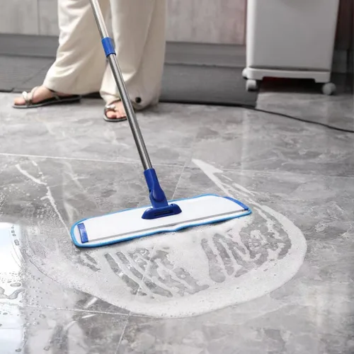Vista 8 de Mopa profesional de microfibra de 45,7 cm para limpieza de pisos, fregona plana con mango de acero inoxidable, 4 almohadillas lavables reutilizables