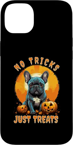 Vista 15 de iPhone 16 No Tricks Just Treats French Bulldog Halloween Frenchie Case