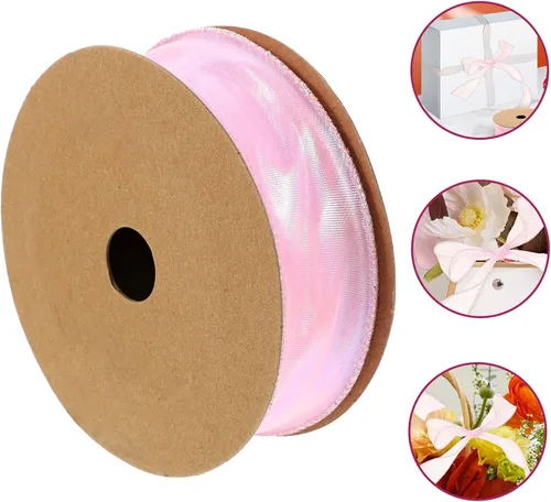 Vista 7 de SEWACC Cinta de organza brillante transparente cinta ancha de gasa rosa con alambre para envolver regalos, manualidades, manualidades, ramo