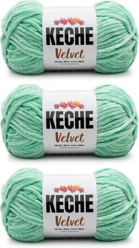 Vista 129 de Keche Hilo para ganchillo, hilo de terciopelo, chenilla suave, manta de bebé voluminosa amigurumi Yarn 3.53 oz (132 yardas) - Arona