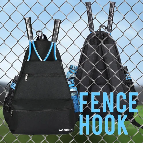 Vista 5 de ACOSEN Bolsa de Tenis Mochila de Tenis - Bolsas de Tenis Grandes para Mujeres y Hombres para Sostener Raqueta de Tenis, Palas de Pickleball, Raqueta