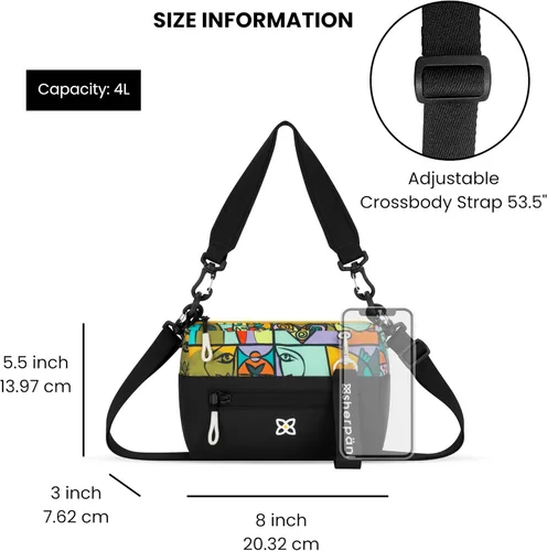 Vista 126 de Sherpani Skye - Bolso cruzado pequeño, de nailon, ligero, para mujer, con protección RFID