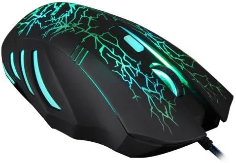 Vista 4 de HAVIT HV-MS672 - Mouse con cable de 3200DPI, 4 niveles de DPI ajustables, 800120024003200DPI, 7 luces LED circulares y respirables, 6 botones (negro)