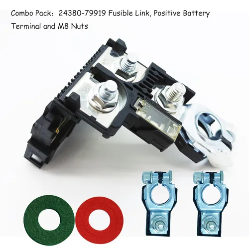 Vista 4 de 24380-79919 Enlace fusible, terminal de batería positivo y tuercas M8, apto para Nissan Sentra (2007-2019), Juke (2014-2017), 200SX - Fusible