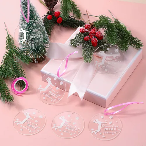 Vista 5 de 18 PIEZAS Adorno de Navidad de Voleibol Redondo de Acrílico Adorno Colgante de Jugador de Voleibol Adorno de Árbol de Navidad de Voleibol ¡Créelo!