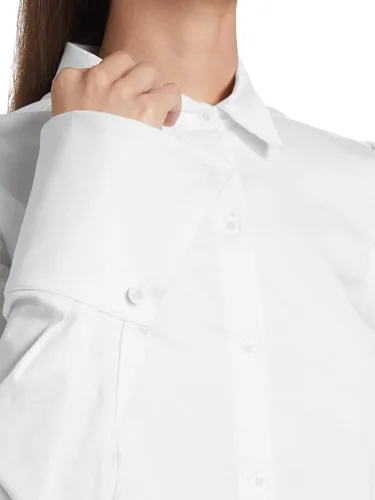 Vista 4 de SUNNOW Blusa de manga larga con cuello extendido y puños de botón para mujer