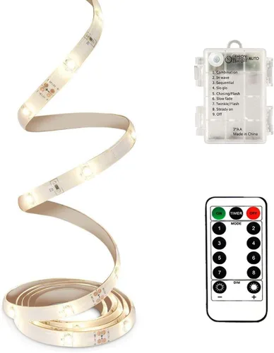 Vista 20 de echosari Tira de luces operadas por batería, 16.5 pies, 150 LED 2835 SMD, tiras de luces para armario con control remoto para dormitorio, cocina