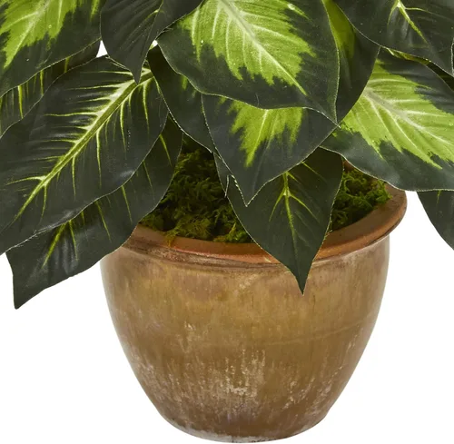 Vista 3 de Nearly Natural Planta de Dieffenbachia artificial de 18 in en maceta
