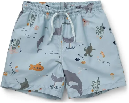 Vista 9 de Traje de baño para niños, ropa de playa de secado rápido, pantalones cortos de natación para niños pequeños, traje de baño a rayas, traje de baño