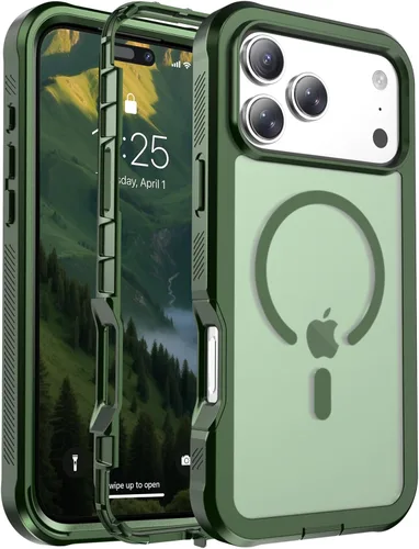 Vista 96 de jaroco - Funda magnética compatible con MagSafe para iPhone 11 de 6.1 pulgadas; protección de grado militar contra caídas, de doble capa