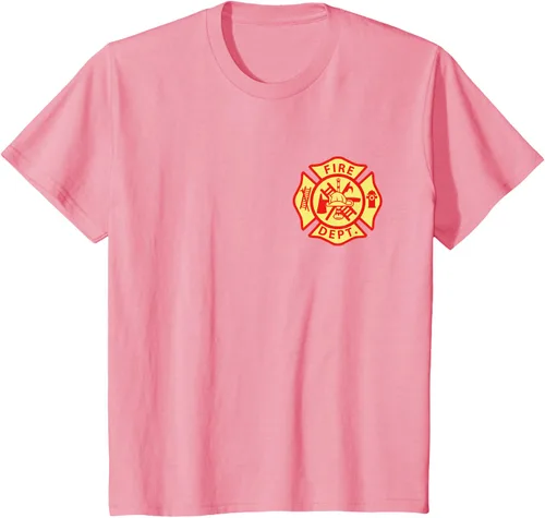 Vista 87 de Camiseta con logotipo de bomberos con símbolo de bombero, Negro