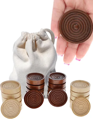 Vista 10 de Juegos de madera de damas con apilables, marrón oscuro/natural de We