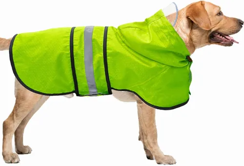 Vista 18 de Impermeable para Perros Resistente al Agua Reflectante - Poncho Ligero Transpirable con Capucha Abrigo Chaqueta de Lluvia con Correa Ajustable