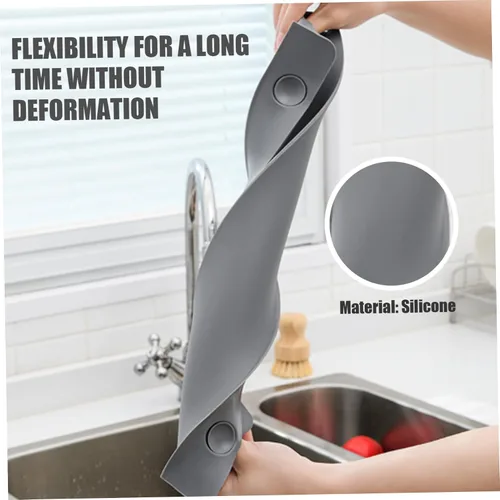 Vista 2 de Protector contra salpicaduras para fregadero de cocina, ventosa, impermeable, diseño de pendiente, protector contra salpicaduras de silicona