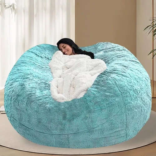 Vista 12 de BCU Funda para Silla Puf Ultra Suave Esponjosa de Piel Sintética Falsa Funda para Puf de Felpa Funda para Sillas de Sala de Estar para Adultos