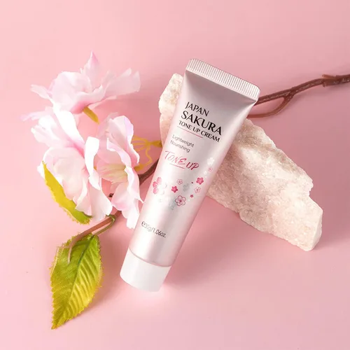 Vista 3 de Crema hidratante facial para tonificar, Sakura Essence Glow Crema hidratante facial de 1.06 onzas líquidas, piel seca y suave, ligera, nutritiva