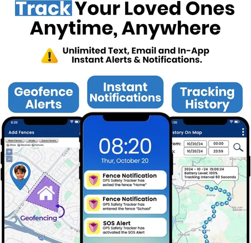 Vista 5 de Rastreador GPS para niños con seguimiento de ubicación en tiempo real, botón SOS y llamadas bidireccionales, dispositivo de seguimiento para niños