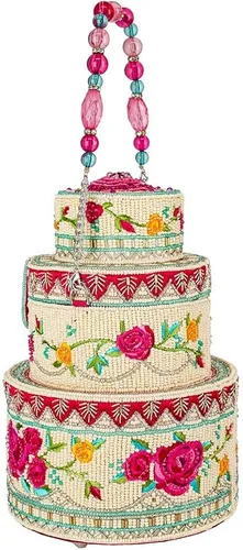 Vista 3 de Mary Frances Layers of Love Beaded Top Handle Wedding Cake Bridal Handbag
