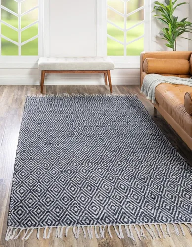 Vista 7 de Unique Loom Alfombra trenzada de la colección de yute - Assam (1' 2" x 6' 1", camino de mesa, negro/natural)