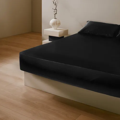 Vista 4 de LILYSILK Funda de edredón de seda negra para cama individual, fundas de edredón de seda de 19 momme