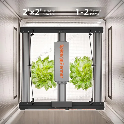 Vista 8 de Spider Farmer G1500 - Luces LED de crecimiento rentables de 150 W, control inteligente de aplicación mejorado, cobertura de 2 x 2 pies, pantalla