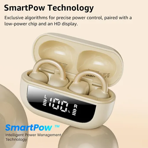 Vista 7 de TOZO S8 AMOLED - Reloj inteligente para mujer, pantalla HD a color de 1.32 pulgadas, llamadas y texto Bluetooth, auriculares OpenEarRing True Open